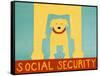 Social Security Yellow-Stephen Huneck-Framed Stretched Canvas