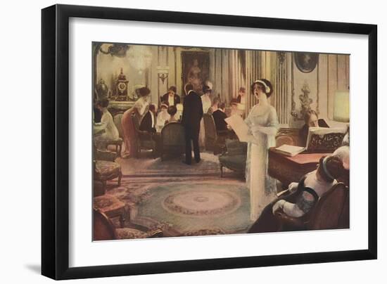 Social, Singing at Party-Albert Guillaume-Framed Art Print