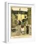 Social, Town Street 1918-Charles Genty-Framed Art Print