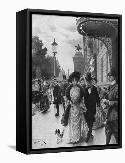 Social, Vienna Street-August Mandlick-Framed Stretched Canvas