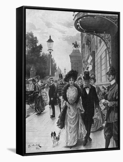 Social, Vienna Street-August Mandlick-Framed Stretched Canvas