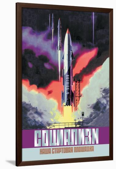 Socialism, The Vostok Rocket-null-Framed Art Print