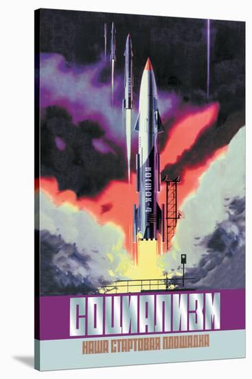 Socialism, The Vostok Rocket-null-Stretched Canvas