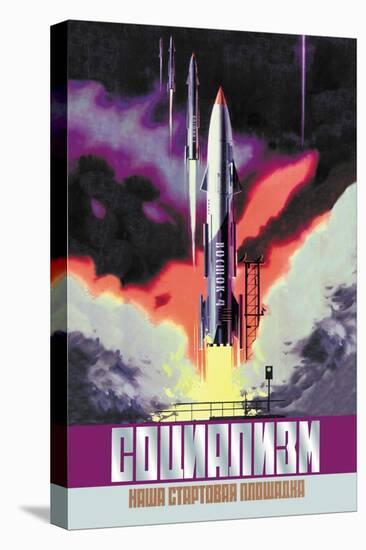 Socialism, The Vostok Rocket-null-Stretched Canvas