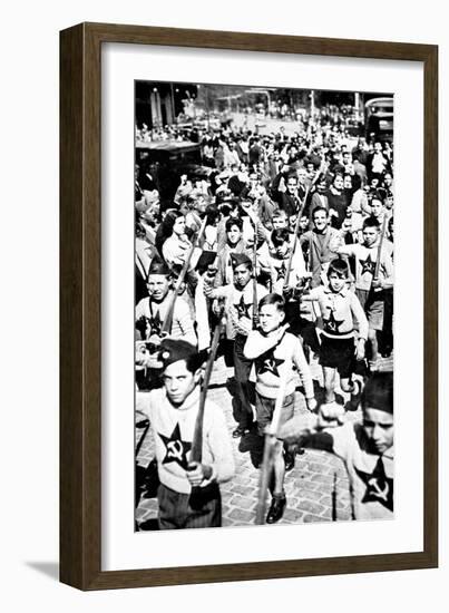 Socialist Children in Madrid; Spanish Civil War, 1936-null-Framed Art Print