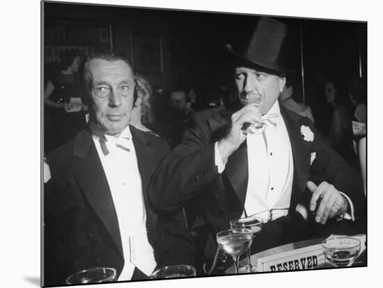 Socialite Lucius Beebe Drinking Champagne in Opera Club on Opening Night of Metropolitan Opera-Alfred Eisenstaedt-Mounted Premium Photographic Print