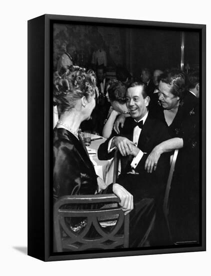 Socialite Lytle Hull with Composer Cole Porter as Host Elsa Maxwell Leans over His Shoulder-Alfred Eisenstaedt-Framed Stretched Canvas