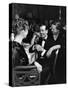 Socialite Lytle Hull with Composer Cole Porter as Host Elsa Maxwell Leans over His Shoulder-Alfred Eisenstaedt-Stretched Canvas