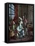 Society, 18th Century, Musician, Harpist-null-Framed Stretched Canvas