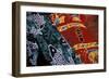 Society Islands, French Polynesia, Close-up of nautical designs on batik at a market.-Todd Gipstein-Framed Photographic Print