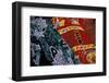 Society Islands, French Polynesia, Close-up of nautical designs on batik at a market.-Todd Gipstein-Framed Photographic Print