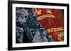 Society Islands, French Polynesia, Close-up of nautical designs on batik at a market.-Todd Gipstein-Framed Photographic Print