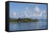 Society Islands, French Polynesia. Palm Tree Lined Waterfront View-Cindy Miller Hopkins-Framed Stretched Canvas