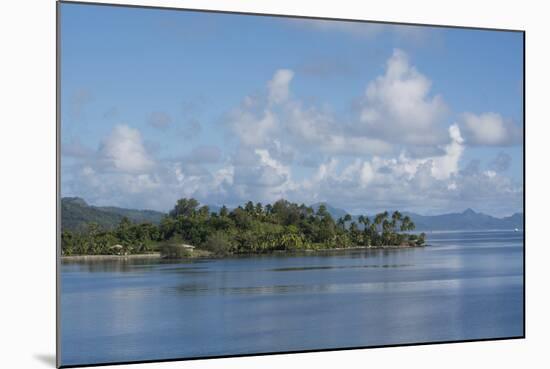 Society Islands, French Polynesia. Palm Tree Lined Waterfront View-Cindy Miller Hopkins-Mounted Photographic Print