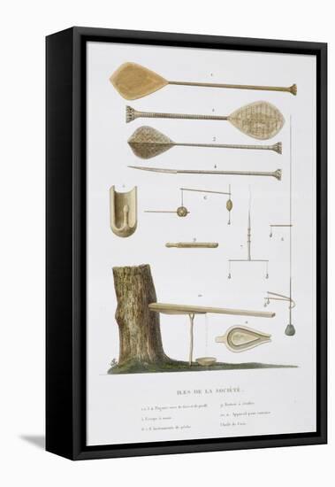 Society Islands: Pangas, Fishing Hooks and Other Tools-Antoine Chazal-Framed Stretched Canvas