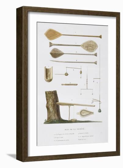 Society Islands: Pangas, Fishing Hooks and Other Tools-Antoine Chazal-Framed Giclee Print