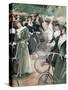 Society Ladies Cycling in Hyde Park, London, 1896-null-Stretched Canvas