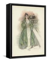 Society Lady at the Savoy Hotel, London-Dudley Hardy-Framed Stretched Canvas