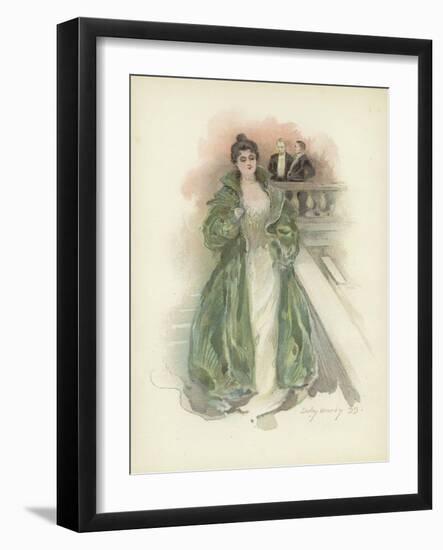 Society Lady at the Savoy Hotel, London-Dudley Hardy-Framed Giclee Print