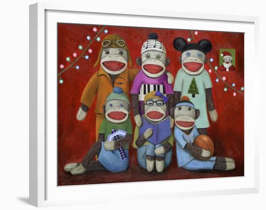 Sock Doll Family Portrait-Leah Saulnier-Framed Giclee Print