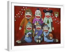 Sock Doll Family Portrait-Leah Saulnier-Framed Giclee Print