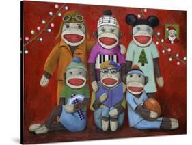 Sock Doll Family Portrait-Leah Saulnier-Stretched Canvas