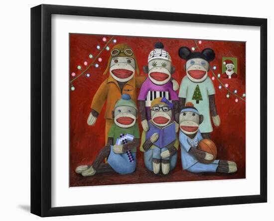 Sock Doll Family Portrait-Leah Saulnier-Framed Giclee Print