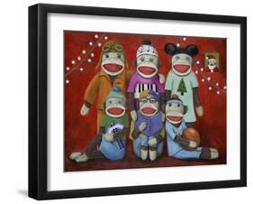 Sock Doll Family Portrait-Leah Saulnier-Framed Giclee Print