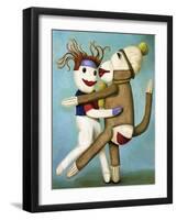 Sock Dolls Dancing-Leah Saulnier-Framed Giclee Print