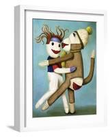 Sock Dolls Dancing-Leah Saulnier-Framed Giclee Print