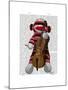 Sock Monkey and Cello-Fab Funky-Mounted Art Print