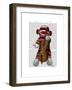 Sock Monkey and Cello-Fab Funky-Framed Art Print