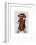 Sock Monkey and Cello-Fab Funky-Framed Art Print