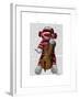 Sock Monkey and Cello-Fab Funky-Framed Art Print