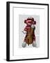 Sock Monkey and Cello-Fab Funky-Framed Art Print