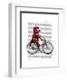 Sock Monkey on Bicycle-Fab Funky-Framed Art Print