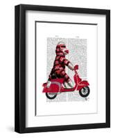 Sock Monkey on Moped-Fab Funky-Framed Art Print