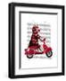 Sock Monkey on Moped-Fab Funky-Framed Art Print