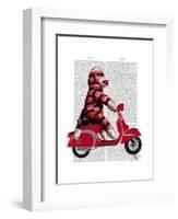 Sock Monkey on Moped-Fab Funky-Framed Art Print