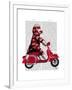 Sock Monkey on Moped-Fab Funky-Framed Art Print