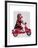 Sock Monkey on Moped-Fab Funky-Framed Art Print