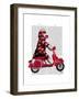 Sock Monkey on Moped-Fab Funky-Framed Art Print