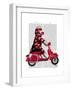 Sock Monkey on Moped-Fab Funky-Framed Art Print