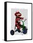 Sock Monkey on Tricycle-Fab Funky-Framed Stretched Canvas