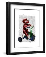 Sock Monkey on Tricycle-Fab Funky-Framed Art Print