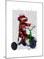 Sock Monkey on Tricycle-Fab Funky-Mounted Art Print