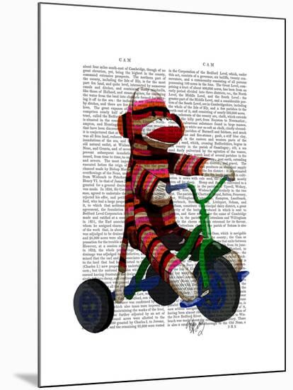 Sock Monkey on Tricycle-Fab Funky-Mounted Art Print