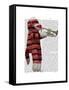 Sock Monkey Playing Trumpet-Fab Funky-Framed Stretched Canvas