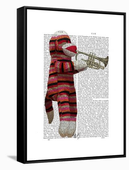 Sock Monkey Playing Trumpet-Fab Funky-Framed Stretched Canvas