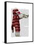 Sock Monkey Playing Trumpet-Fab Funky-Framed Stretched Canvas